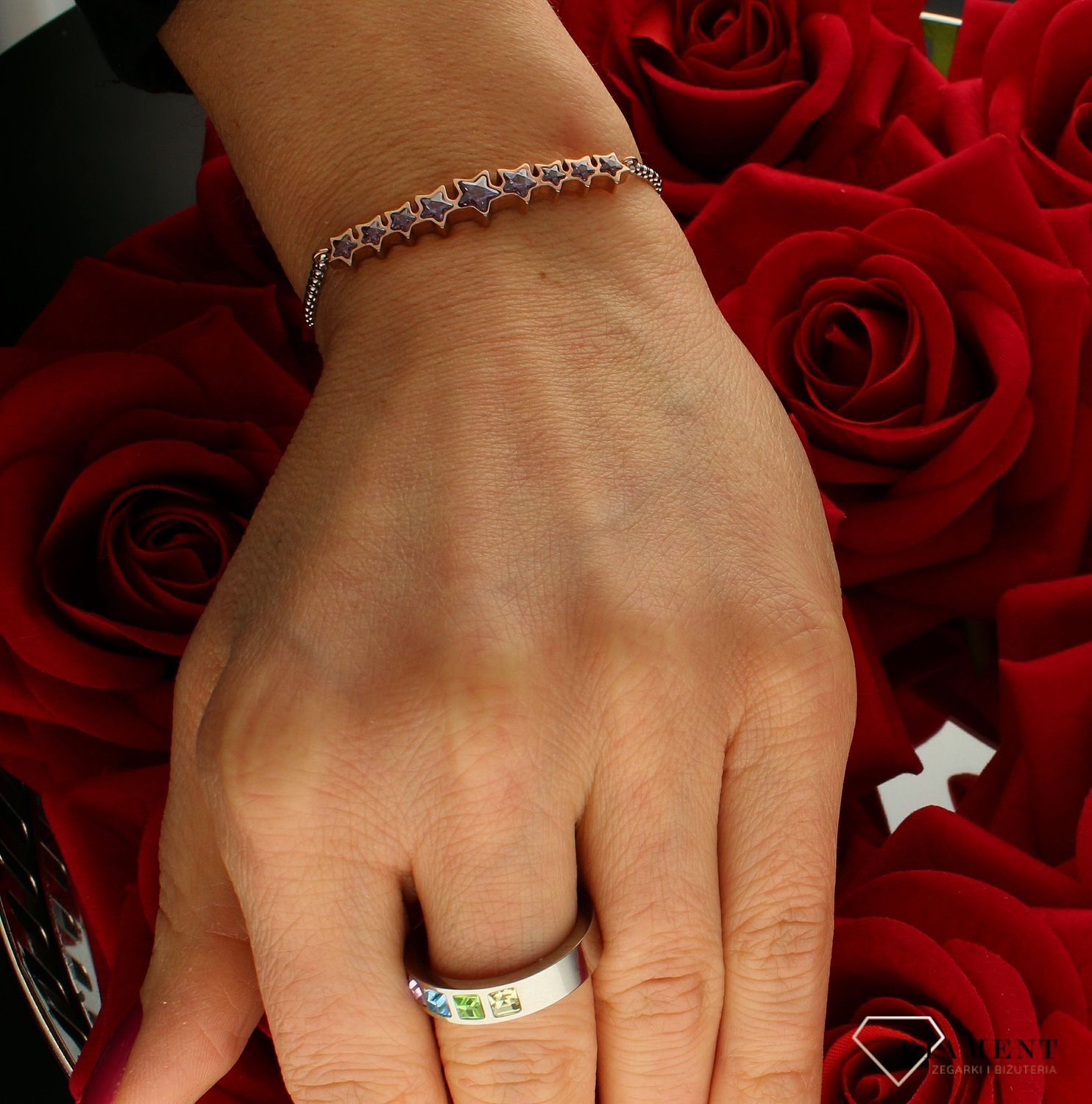 Bransoletka Nomination Fioletowe Gwiazdki Milleluci 028012 001.jpg